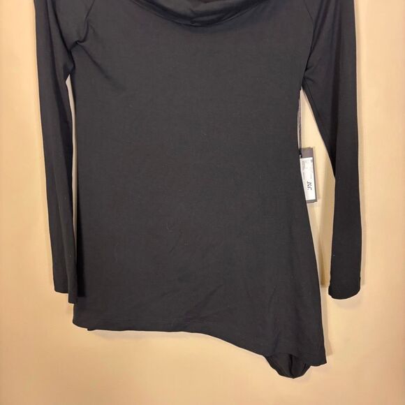 New XD Xenia Design Shirt Doza Black Cowl Neck Asymmetrical Hem Long Sleeve Top - Picture 4 of 9